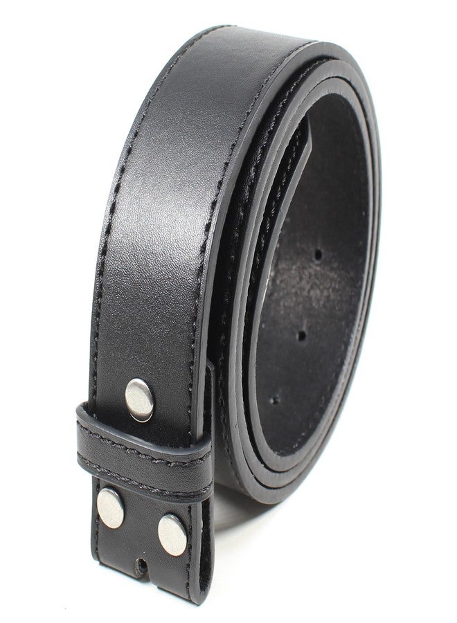 BC Belts حزام جلدي من بي سي بيلتس، ذو ملمس ناعم وحافة مخيطة، عرضه 1.5 بوصة، مزود بأزرار كبس (أسود - مقاس كبير) - Image 2